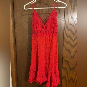 Elegant Red Lace Dress